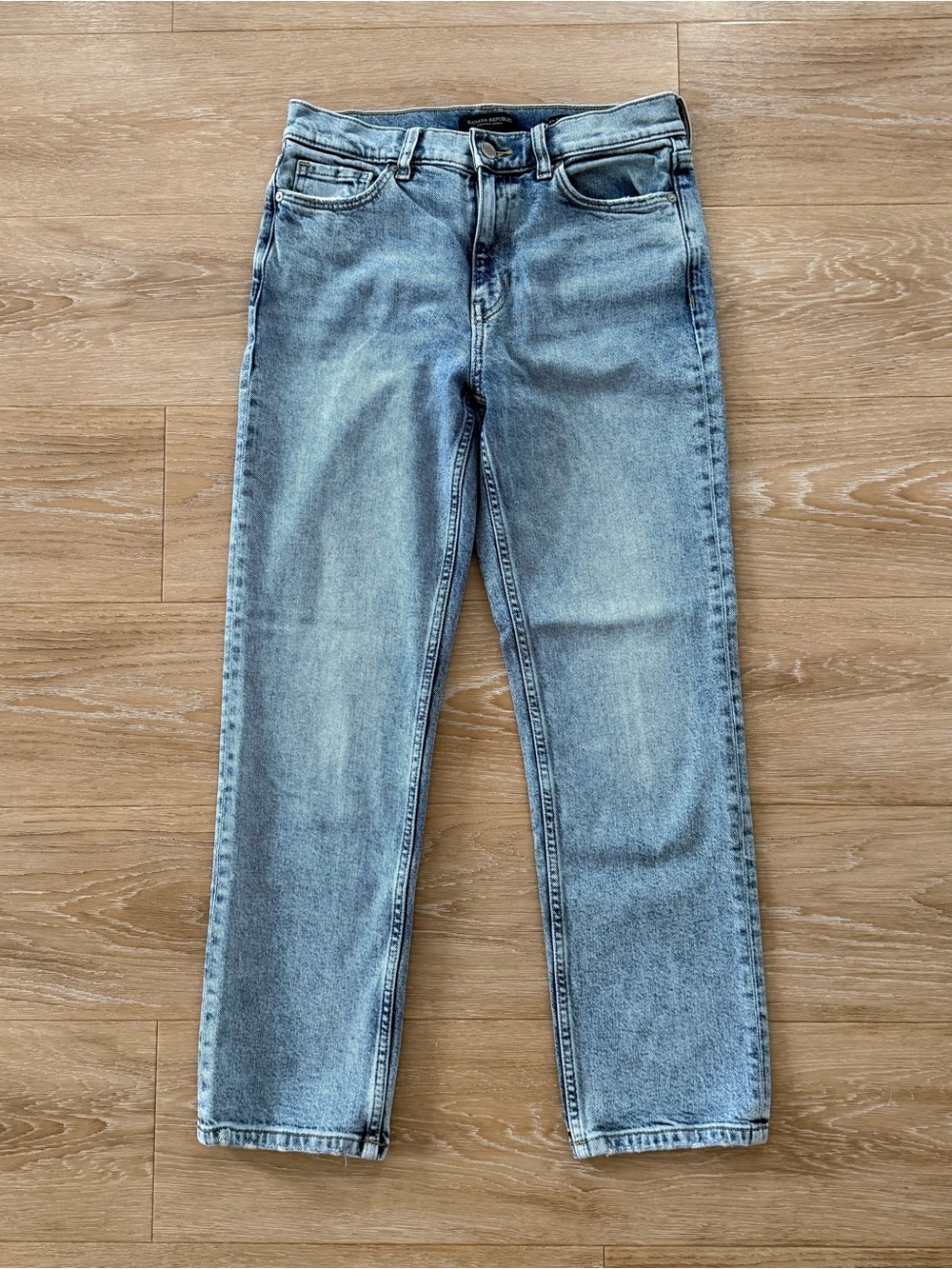 Banana Republic cropped high-rise straight leg light wash jeans